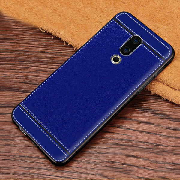 

Чехол LUX для Meizu 16 / 16th / M882Q / M882H силикон бампер с рифленой текстурой синий