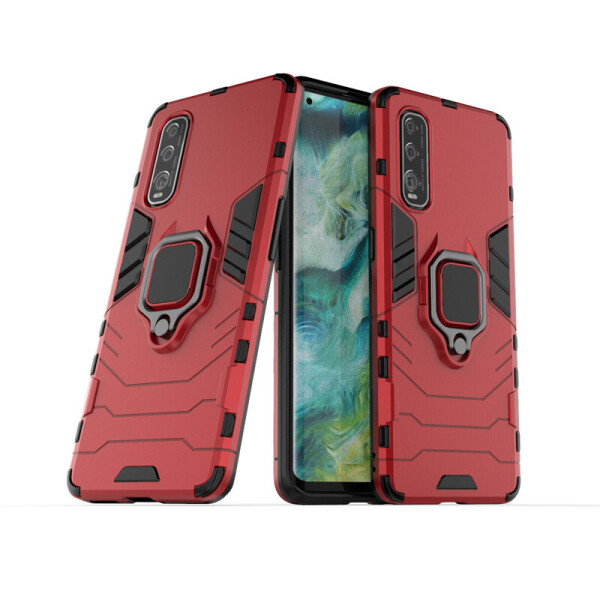 

Чехол Ring case для Oppo Find X2 бронированный бампер с кольцом красный