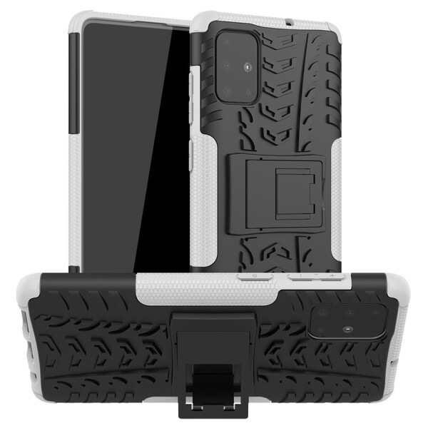 

Чехол Armored для Samsung Galaxy A71 (A715) противоударный бампер с подставкой белый