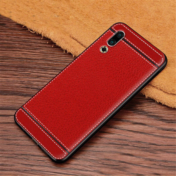 

Чехол Litchi для Meizu 16S силикон бампер с рифленой текстурой красный