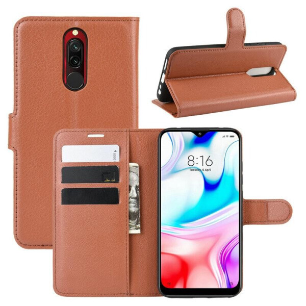 

Чехол Luxury для Xiaomi Redmi 8 книжка коричневый
