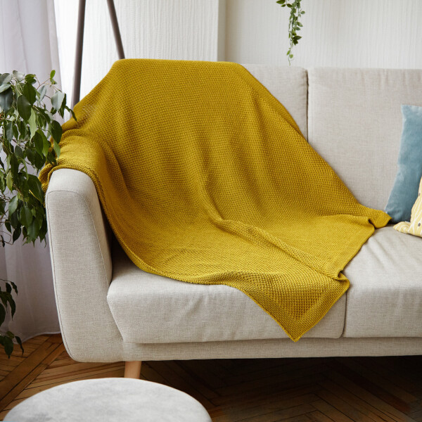 

Плед вязанный детски Добрый Сон горчичный 15-01/2