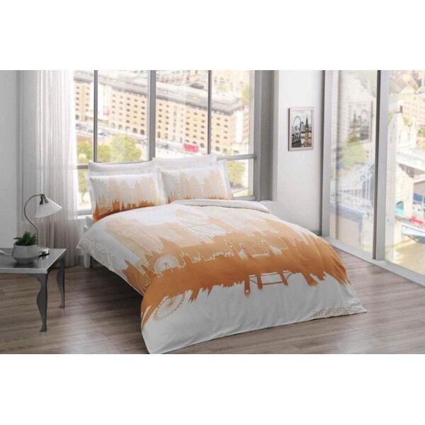 

Комплект постельного белья Tac сатин Glow London gold евро золотой (TAC60183966)