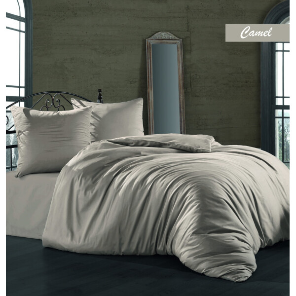 

Комплект постельного белья Zugo Home сатин однотонный Camel евро бежевый (ts-01870)