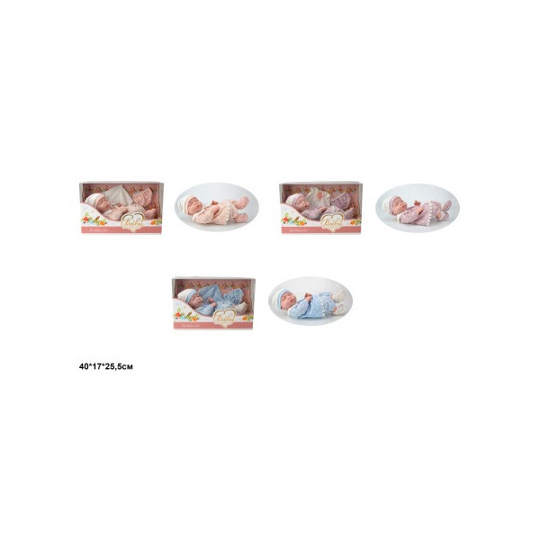 

Кукла-пупс 38см 1912-1/2/3 новорожденный с аксес.3цв.кор.40*17*25,5 /16/