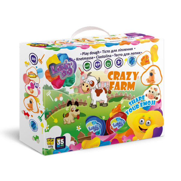 

Набор теста для лепки ТМ LOVIN`DO "Crazy Farm" в кор./15/