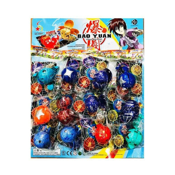 

Игра запускалка "Bakugan" шарик 5.5см, герой, карточка, отрывные(в пакете), 12шт на планшетке//