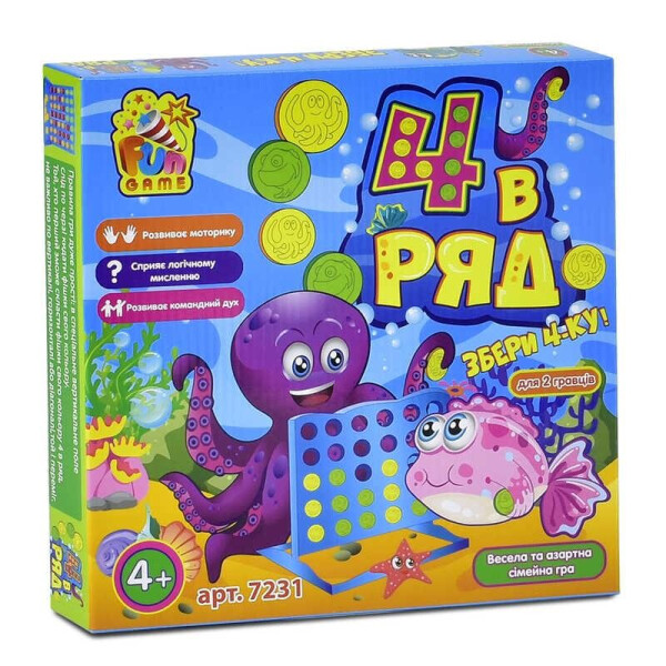 

Игра "4 в ряд" FUN GAME в кор. /12/