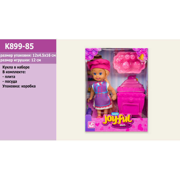 

Кукла маленькая повар, набор пусдки, жуховой шкаф, в кор.12*4,5*16см /72-2/