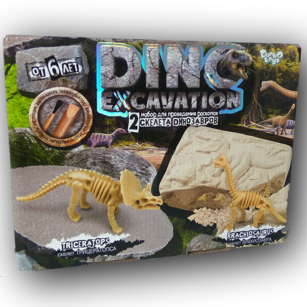 

Творчество. Проведение раскопок "DINO EXCAVATION" динозавры (рус/укр) Пок. /6/