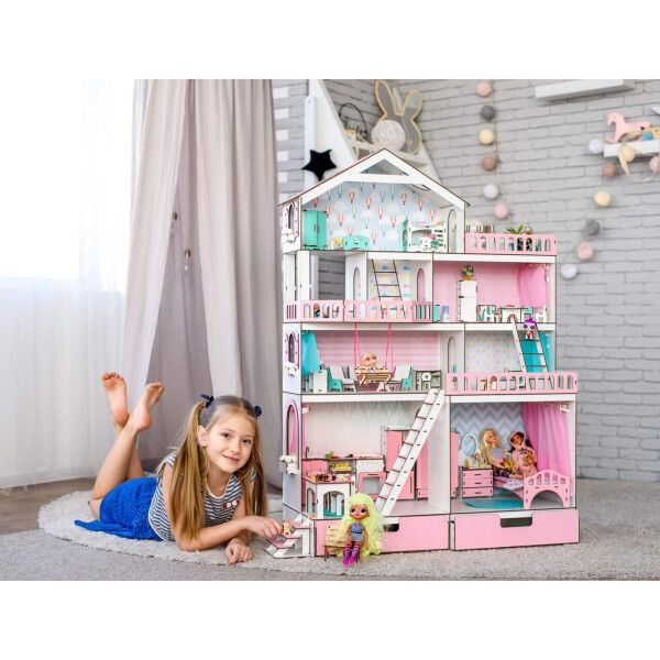Акція на Игровой набор "Большой Особняк для LOL/OMG/Барби" кукольный домик с мебелью и аксессуарами (kdl003rmax) від Allo UA