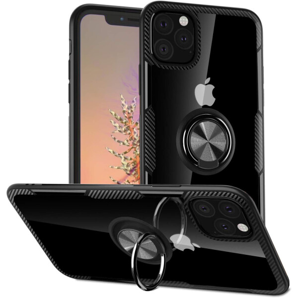 

TPU+PC чехол Deen CrystalRing for Magnet (opp) для Apple iPhone 11 Pro (5.8") Бесцветный / Черный