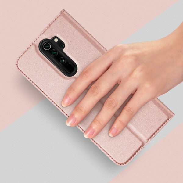 

Чехол-книжка Dux Ducis с карманом для визиток для Xiaomi Redmi Note 8 Pro Rose Gold