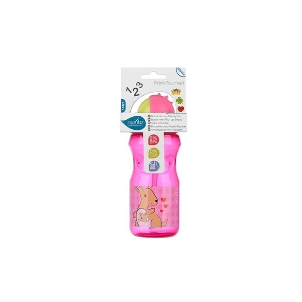 

Поильник-непроливайка Nuvita с трубочкой, 370 мл, розовый (NV1457Pink)