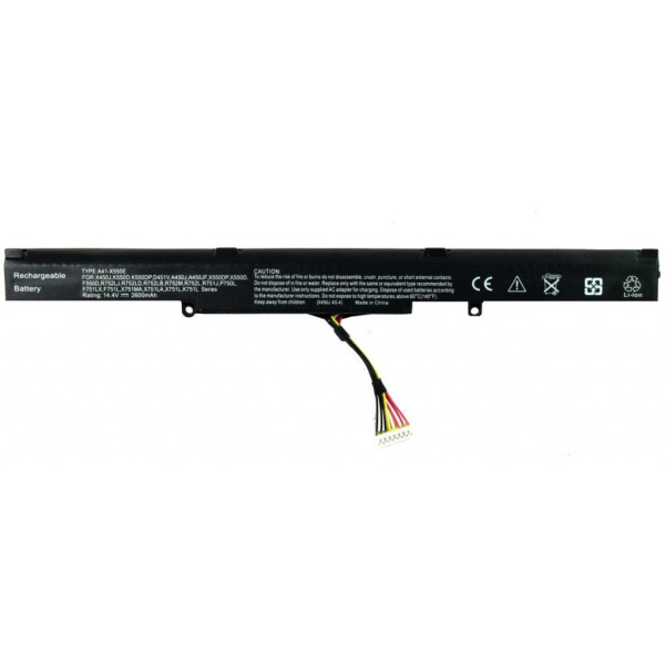 

Аккумулятор для ноутбука Asus X450J A41-X550E, 2600mAh, 4cell, 14.4V, Li-ion, черная Alsoft (A47149)