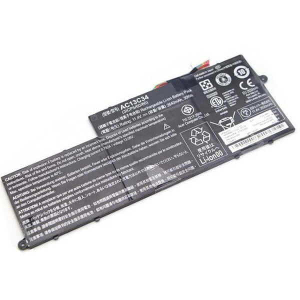 

Аккумулятор для ноутбука Acer AC13C34, 2640mAh (30Wh), 3cell, 11.4V, Li-ion (A47185)