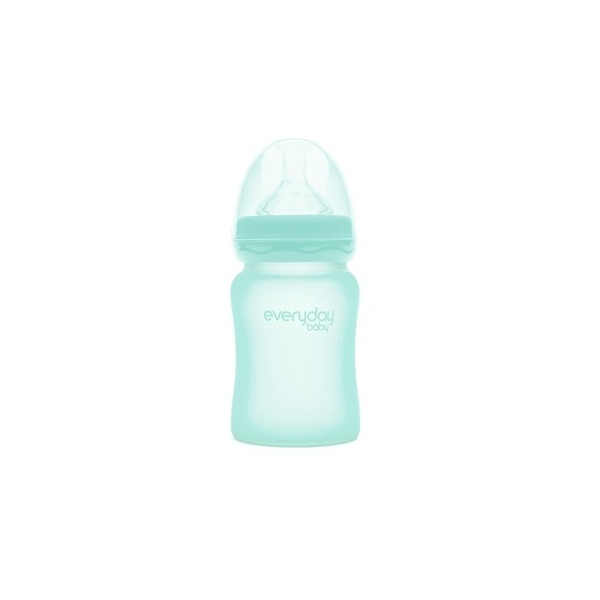 

Стеклянная бутылочка для кормления Everyday Baby с силиконовой защитой, 150 мл, мятный (10207)