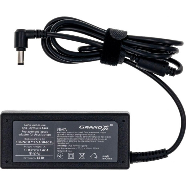 

Блок питания к ноутбуку Grand-X Asus (19V 3.42A 65W) 5.5x2.5mm (AS65W25C)