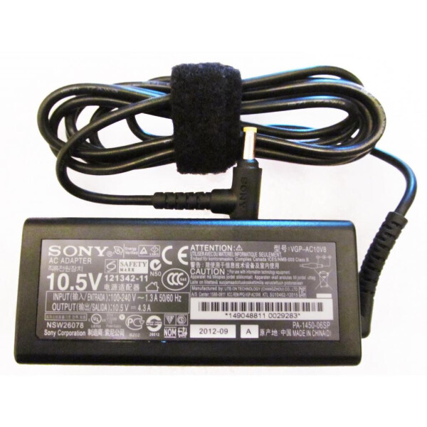 

Блок питания к ноутбуку SONY 45W 10.5V 4.3A разъем 4.8/1.7 (VGP-AC10V8)