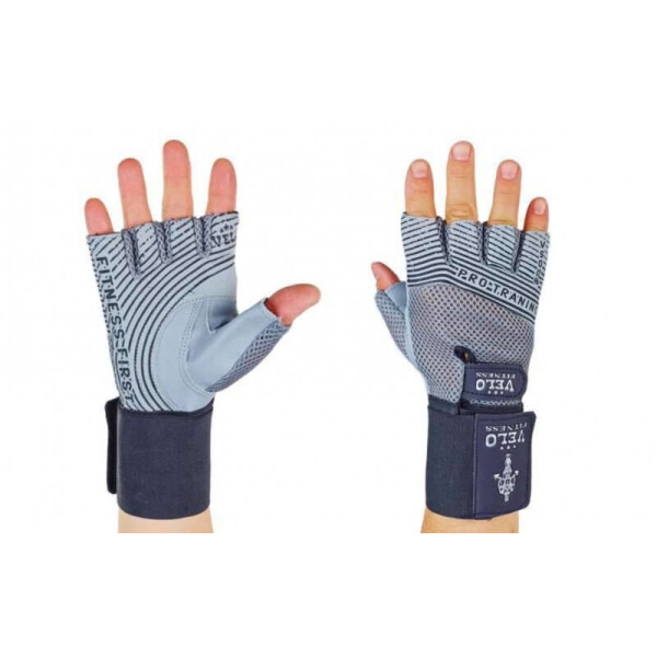 

Перчатки для тяжелой атлетики кожаные VELO VL-3222 Grey