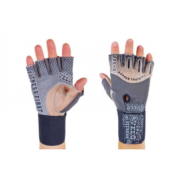 

Перчатки для тяжелой атлетики кожаные VELO VL-3233 Grey