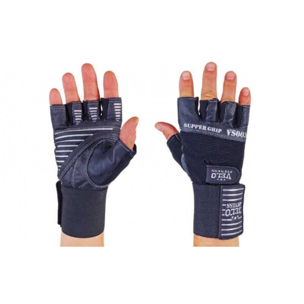 

Перчатки для тяжелой атлетики кожаные VELO VL-8117 Black