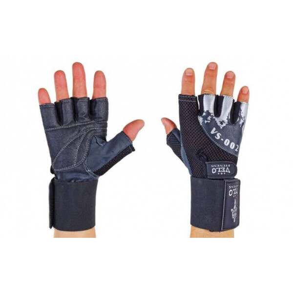 

Перчатки для тяжелой атлетики кожаные VELO VL-8118 Black