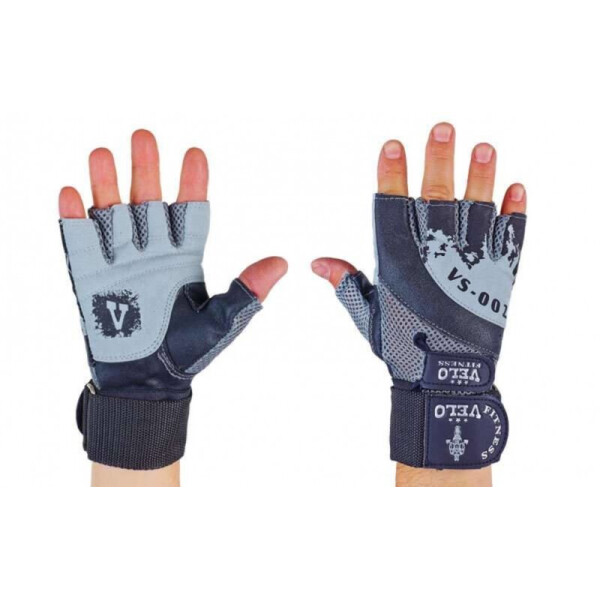 

Перчатки для тяжелой атлетики кожаные VELO VL-8121 Blue