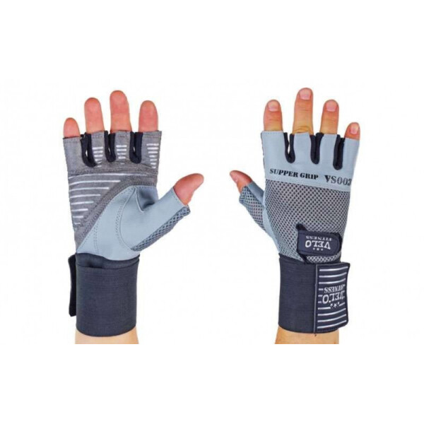 

Перчатки для тяжелой атлетики кожаные VELO VL-8122 Blue