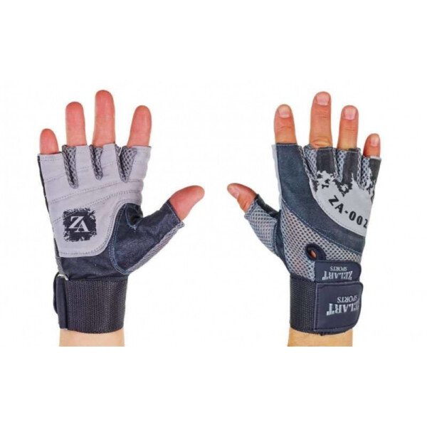 

Перчатки для тяжелой атлетики кожаные Zelart ZB-8121 Grey