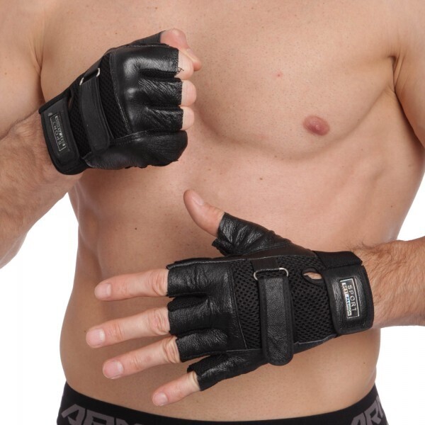 

Перчатки для кроссфита и воркаута кожаные SPORT WorkOut BC-122 Black