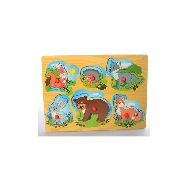

Развивающая игрушка рамка-вкладыш Bambi MD 1309 Животные3