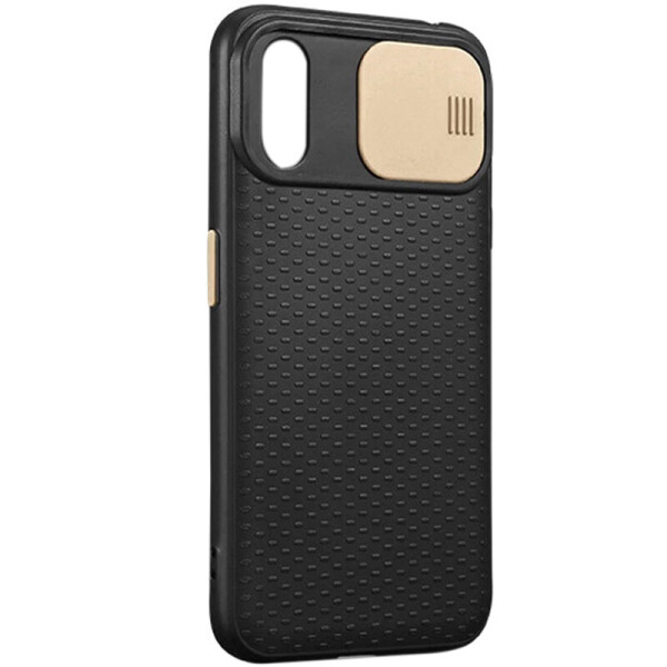 

Чехол Camshield Black TPU со шторкой защищающей камеру для Apple iPhone X / XS (5.8") Черный / Золотой