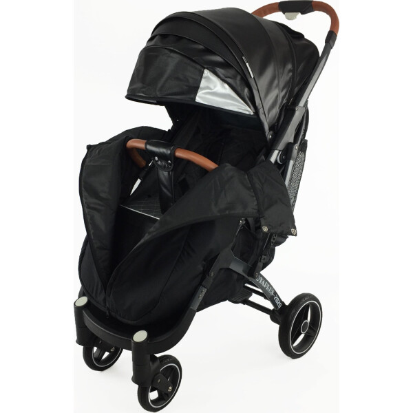 

Детская коляска прогулочная Yoya Plus Pro 21 на молнии с Зонтом черным Черная