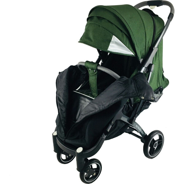 

Детская коляска прогулочная Yoya Plus Pro 21 на молнии с Зонтом черным Зеленая