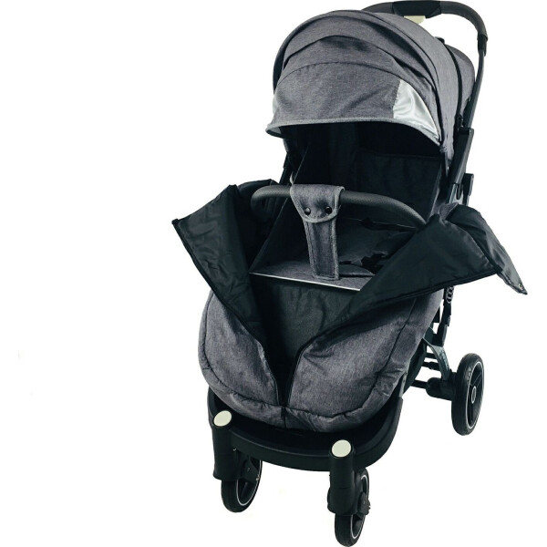 

Детская коляска прогулочная Yoya Plus Pro 21 на молнии с Большим дождевиком и Матрасиком мягким Серый лен