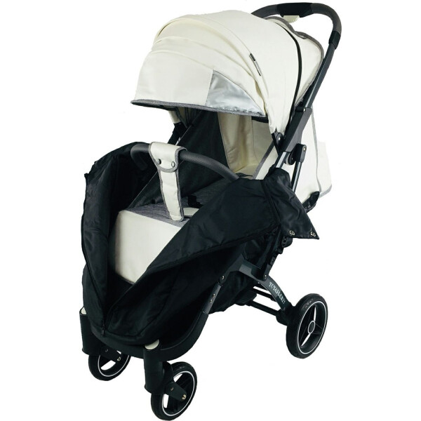 

прогулочная Yoya Plus Pro 21 на молнии с Конвертом на флисе и Матрасиком мягким Белая кожа