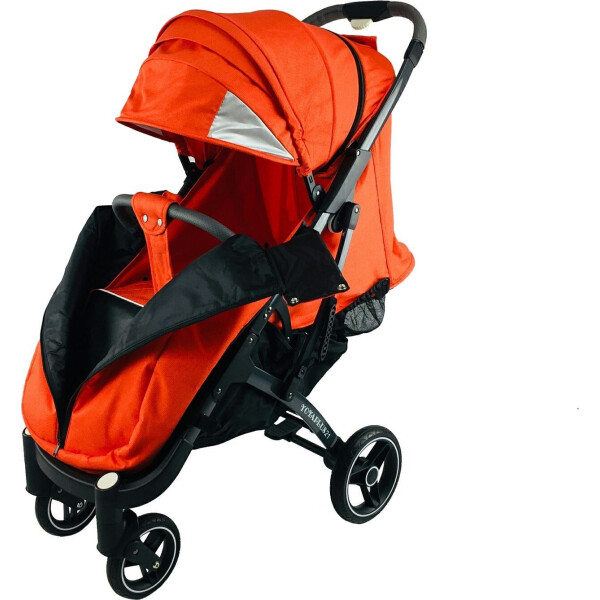 

Детская коляска прогулочная Yoya Plus Pro 21 на молнии с Большим дождевиком и Бампером для кормления Оранжевая