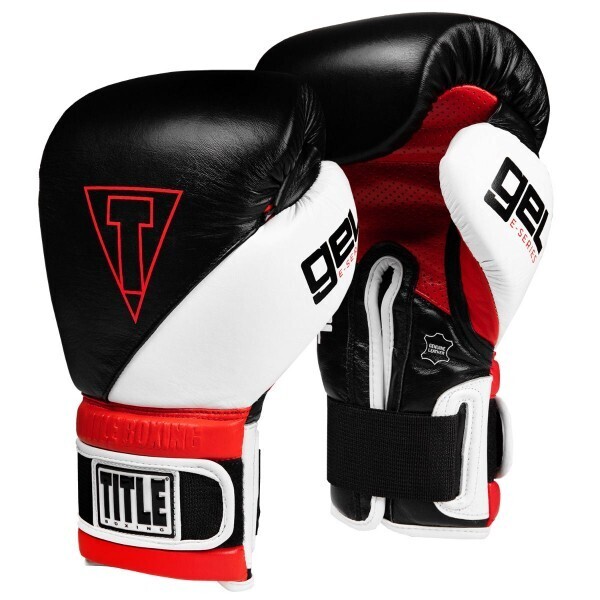 

Боксерские перчатки TITLE GEL E-Series Training/Sparring Gloves (16oz) Черные с белым и красным