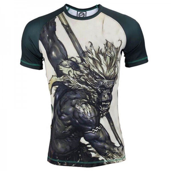 

Рашгард с коротким рукавом Gawakoto Monkey King Green (L) Принт