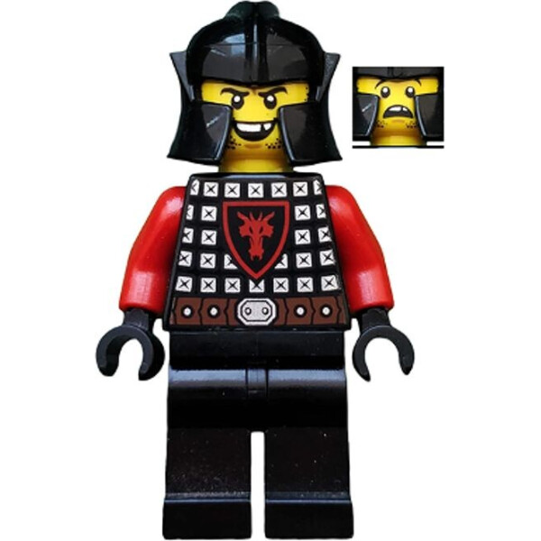 

LEGO Castle Castle - Dragon Knight Scale Mail with Dragon Shield, Cheek Protection Helmet, Missing Tooth Open Grin (cas528)