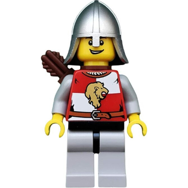 

LEGO Castle Kingdoms - Lion Knight Quarters, Helmet with Neck Protector, Quiver, Open Grin (cas449)
