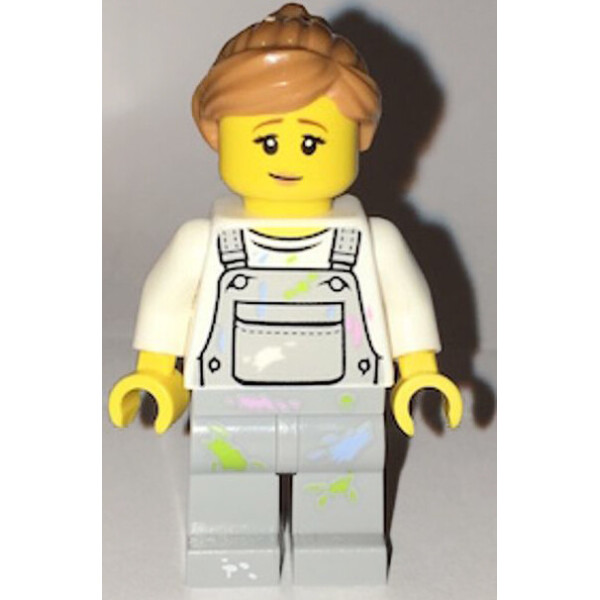 

LEGO City Fence Painter - Pink Lips, Light Bluish Gray Overalls with Paint Splatters (cty0661)