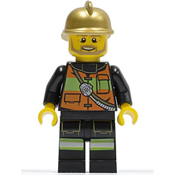 

LEGO City Fire Chief - Reflective Stripes with Pockets and Shoulder Strap, Gold Fire Helmet (cty0345)