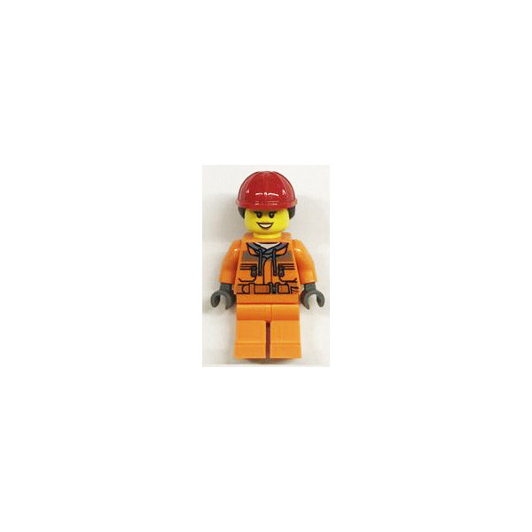 

LEGO City Девушка строитель в оранжевой спецодежде с рацией на поясе (town0254)