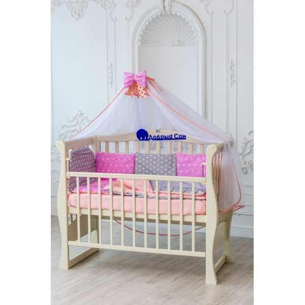 

детский Добрый Сон Baby line Eco 2 (7 элементов) Звезды розовые
