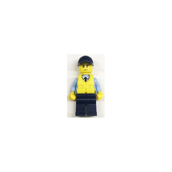

LEGO City Полицейский в синей рубашке в спасательном жилете и черной кепке (town0257)