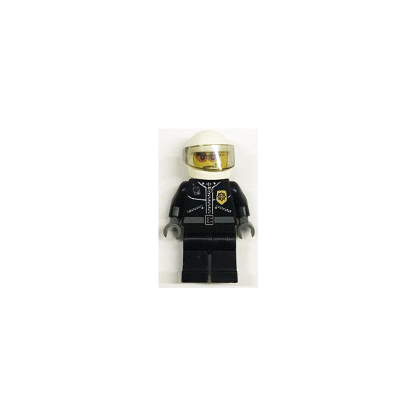 

LEGO City Полицейский в черной одежде с курткой на молниях и белом шлеме (town0269)
