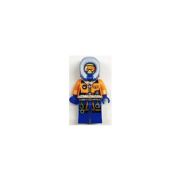 

LEGO City Сотрудник арктической станции в оранжевой куртке с синим капюшоном и горнолыжними очками (town0284)
