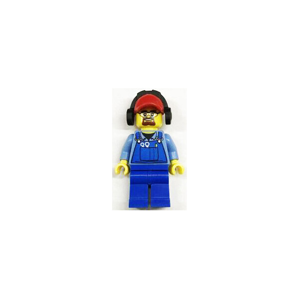 

LEGO City Строитель в синем комбинезоне, красной кепке, наушниках и прозрачных очках (town0213)